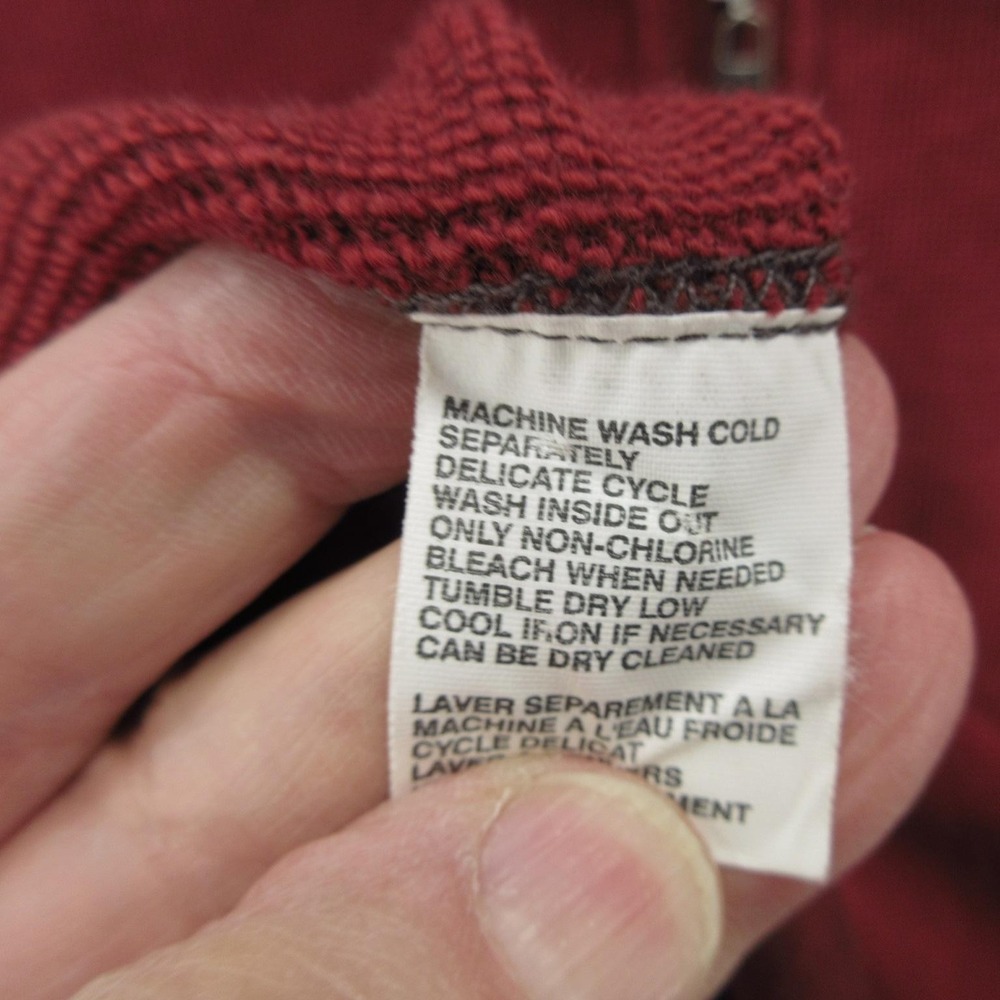 Tommy Bahama Jeans Sweater Mens Medium Red Quarter Zip Pullover 124-TD2786 - Picture 8 of 12